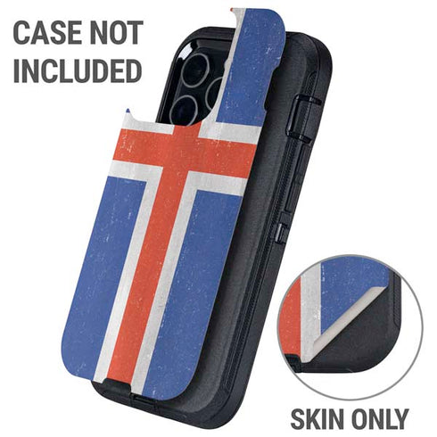 Iceland Flag Distressed Otterbox Defender iPhone Skin